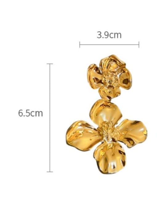 LM Alloy Flower Big gold Earring 2