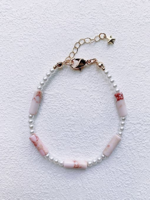 Color Natural  Gemstone Crystal Beads Chain Bohemia Handmade Beaded Bracelet
