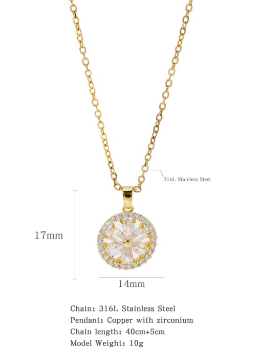 HN0019 Stainless steel Classic Sun Necklace With 16 Inch