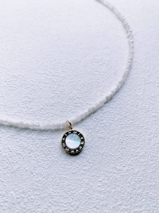 Scarlet White N-DIY-003  Natural  Gemstone Crystal Chain Minimalist  handmade  Beaded Necklace 0