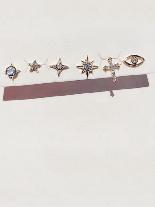 Ming Copper Cubic Zirconia Star Cute Huggie Earring 0