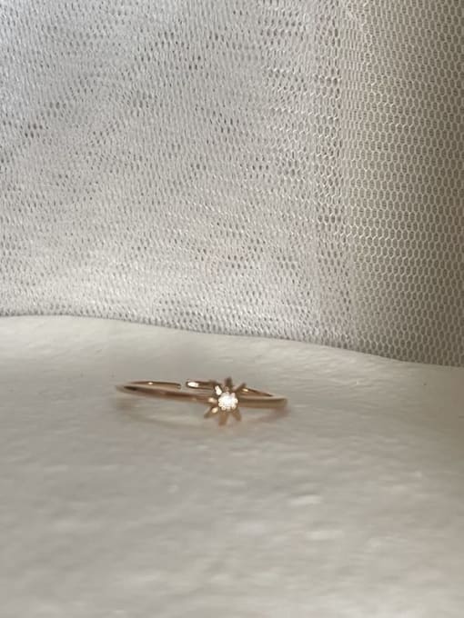 Eight pointed star style Brass Geometric Dainty Ring