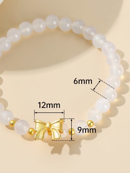 NA-Stone Alloy Carnelian Bowknot Cute Beaded Bracelet 3