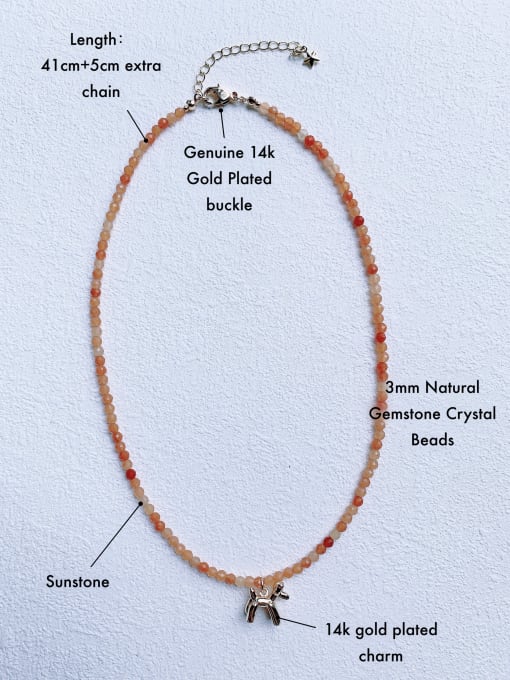 Scarlet White N-DIY-0030 Natural Gemstone Crystal Beads Chain Animal Pendant Handmade Beaded Necklace 4