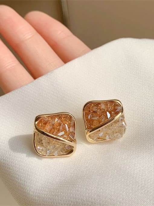 LM Alloy Crystal Square Vintage Stud Earring 0