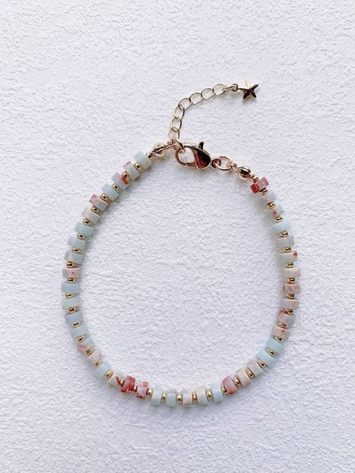 colour B-ST-010 Natural  Gemstone Crystal Beads Chain Minimalist Handmade Beaded Bracelet