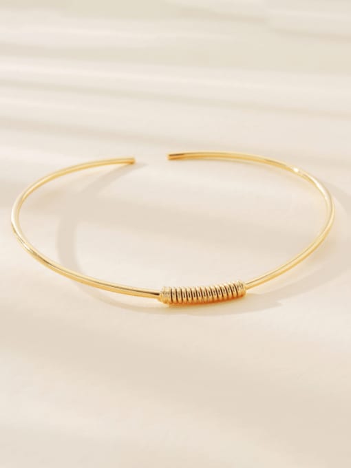A3631 Brass Round Minimalist Choker Necklace