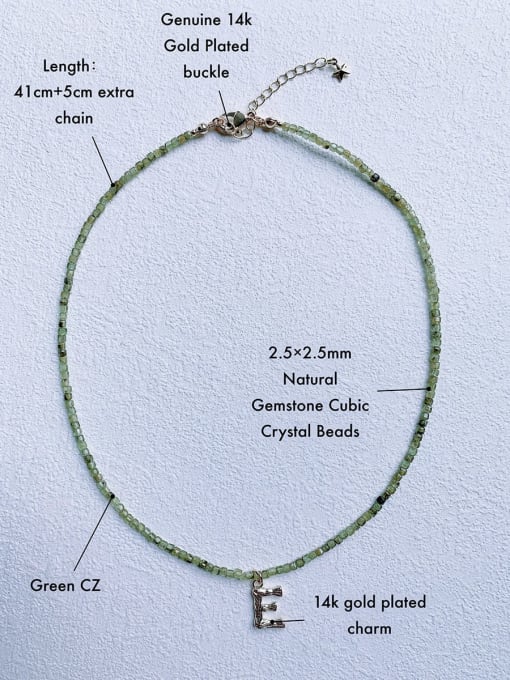 Scarlet White N-DIY-0020 Gemstone Cubic Crystal Chain Letter  Pendant Minimalist Headmade   Beaded Necklace 2