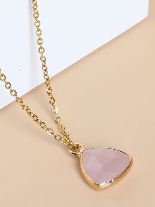Powder crystal Natural Stone Triangle Artisan Necklace