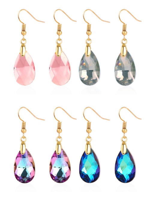 LM Brass Water  Crystal Drop Earring 0