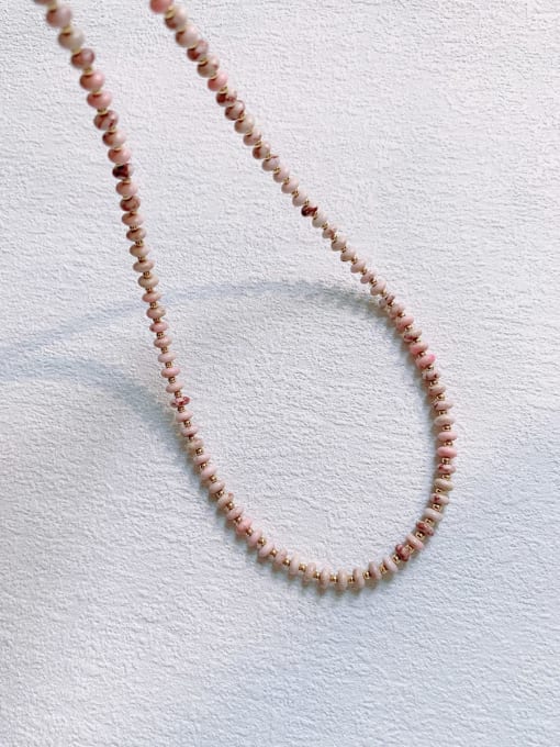 brown N-STMT-001 Natural  Gemstone Crystal Chain Handmade Beaded Necklace