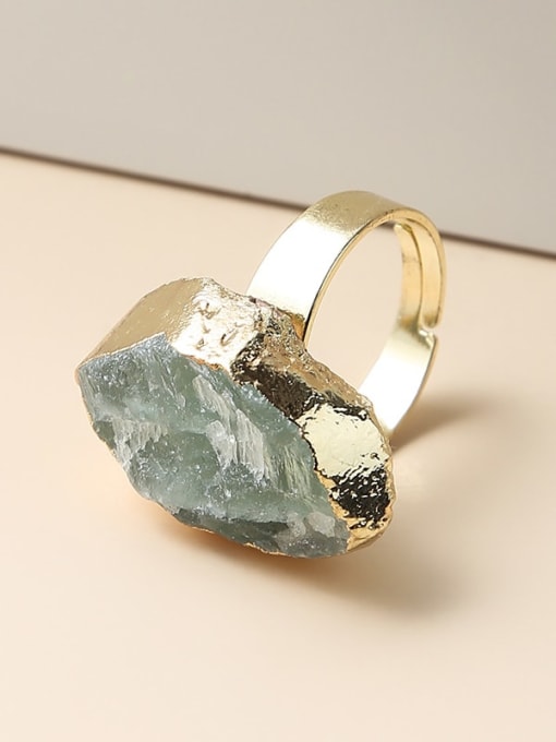 NA-Stone Brass Crystal Geometric Minimalist Band Ring 1