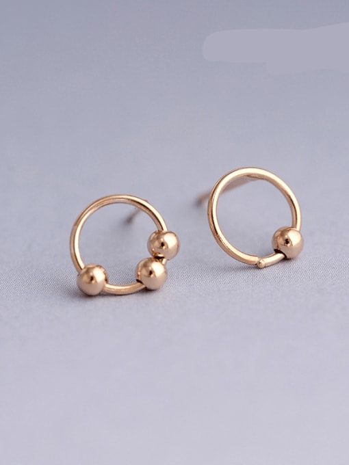 Rose Gold Plated 925 Sterling Silver Round Minimalist 8mm Hoop Earring