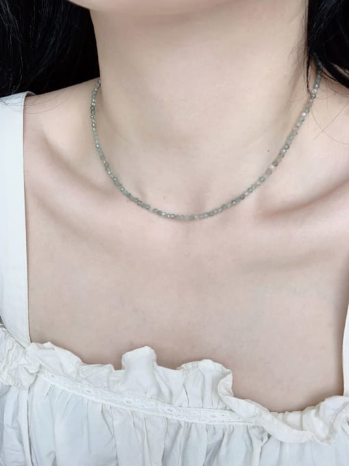 Scarlet White N-ST-0029 Natural  Gemstone Crystal Chain  Bohemia  Handmade Beaded Necklace 1