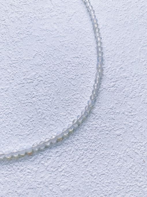 whhite N-ST-0025  Natural Stone Bohemia  Handmade Beaded Necklace