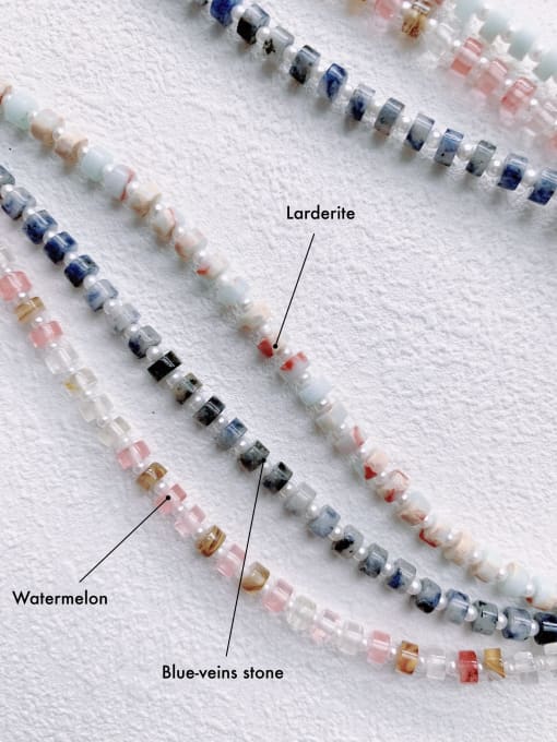 Scarlet White N-STPE-0005 Natural  Gemstone Crystal Beads Chain Handmade Beaded Necklace 2