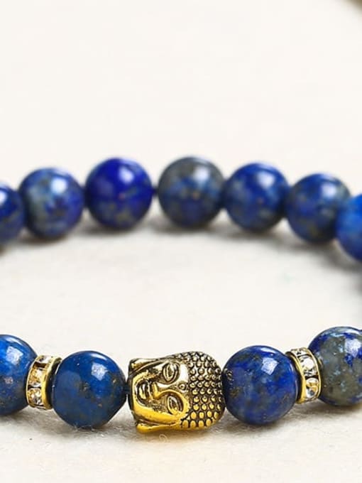 Lapis lazuli gold Buddha hand string Alloy Tiger Eye Religious Minimalist Handmade Beaded Bracelet