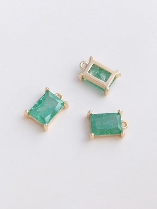 +green Rectangle Pendant N-DIY-0027 Natural  Gemstone Crystal Bead Chain Multi Color Geometric Pendant Handmade Beaded Necklace