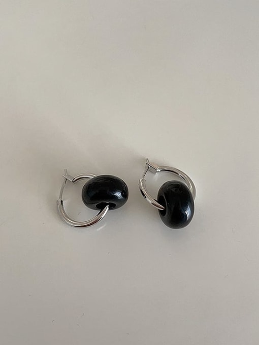 Black resin Alloy Resin Geometric Vintage Stud Earring