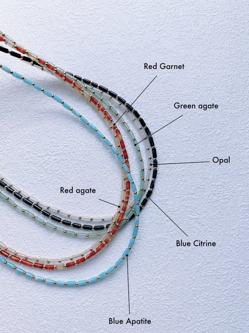 Scarlet White Natural  Gemstone Crystal Beads Chain+Handmade Beaded Bracelet 1