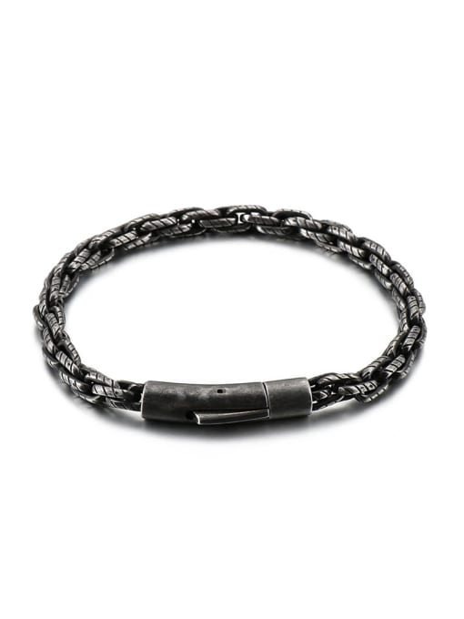 LM Titanium Steel Geometric Bracelet For Men 2
