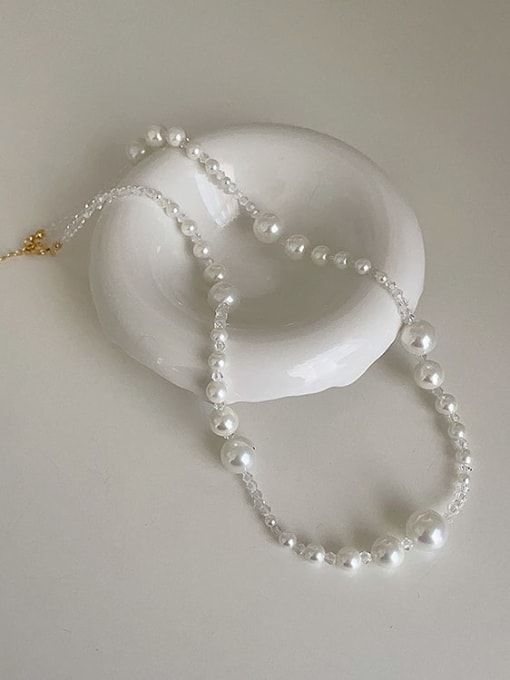 LM Alloy Imitation Pearl Geometric Trend Beaded Necklace 2