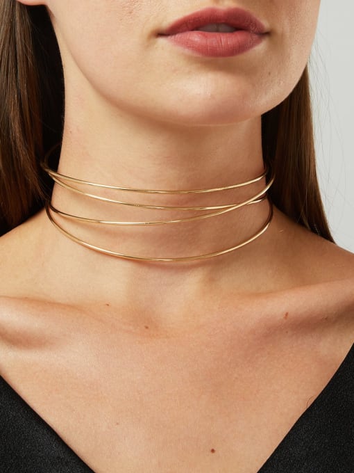 LM Brass Choker Necklace with gold color 1