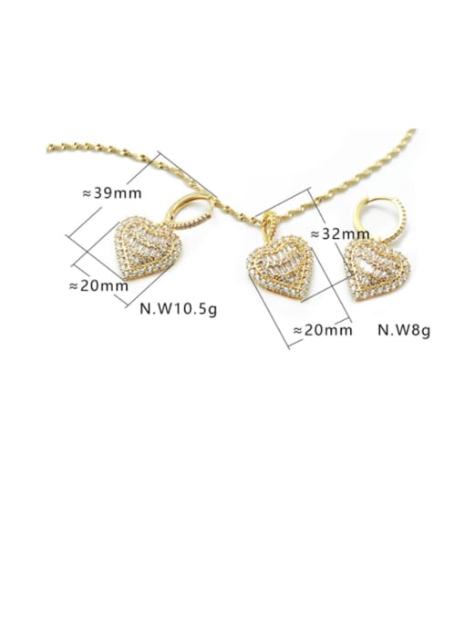XYZ Brass Cubic Zirconia Heart Dainty Huggie Earring 3