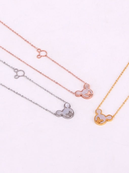 LM Titanium with Lovely Mickey Shell Necklace 0