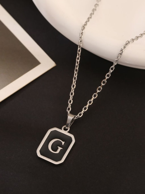 G Stainless steel Geometric Initials Necklace
