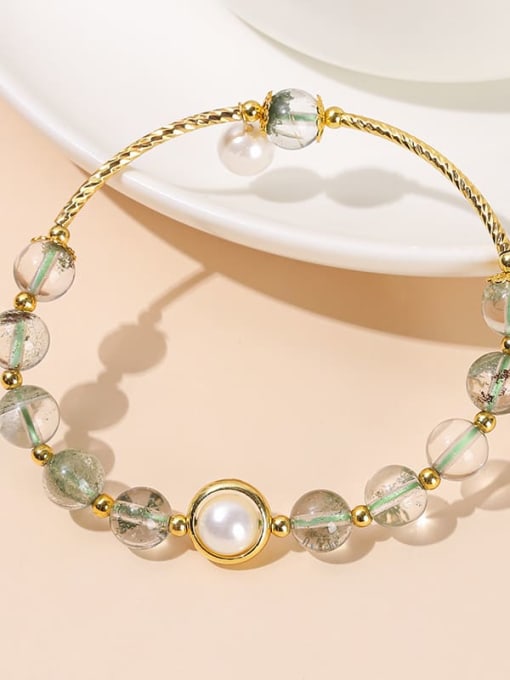 NA-Stone Alloy Freshwater Pearl Geometric Vintage Beaded Bracelet 1