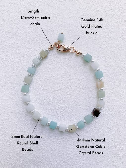 Scarlet White Natural  Gemstone Crystal Beads Chain  Minimalist Handmade Beaded Bracelet 2