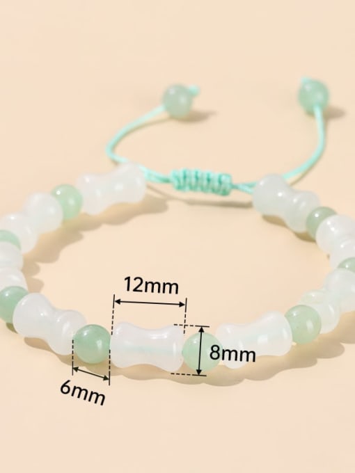 Natural Ice Jade Green Geometric Minimalist Handmade Weave Bracelet
