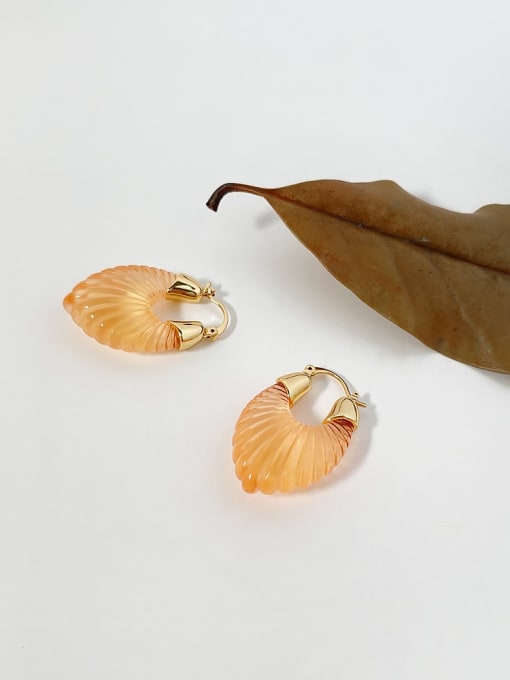 orange Brass Resin Artisan Drop Earring with multiple colors