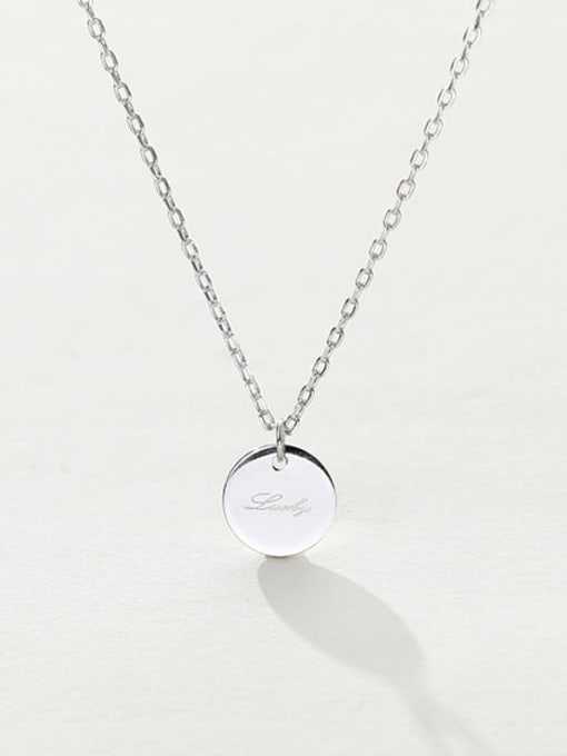 LM custom 925 sterling silver round minimalist initials necklace 0