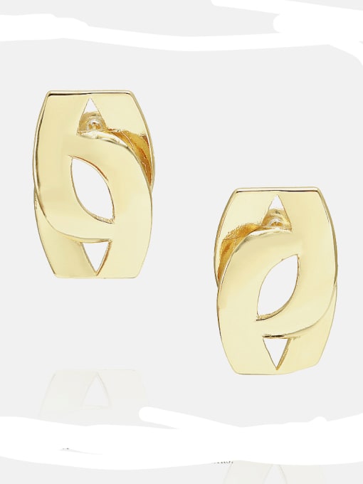 XYZ Brass Geometric Minimalist Stud Earring 0