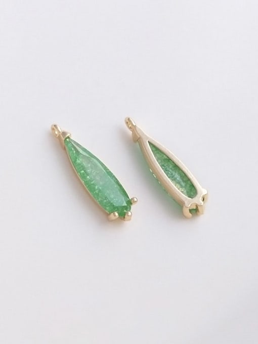 +green Water Drop Pendant N-DIY-0027 Natural  Gemstone Crystal Bead Chain Multi Color Geometric Pendant Handmade Beaded Necklace