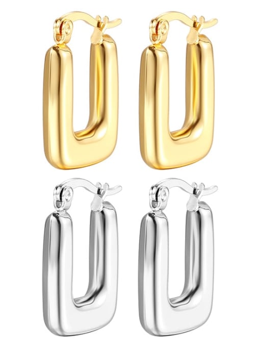 LM Stainless steel Rectangle Drop Earring 4