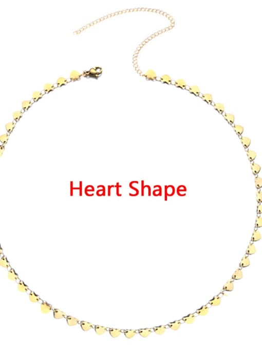 DZA187 Heart shaped Gold Stainless steel Geometric Trend Belts