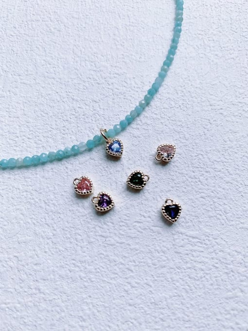 Scarlet White N-DIY-0014 Gemstone Crystal Chain Heart Pendant Minimalist Handmade Beaded Necklace 0