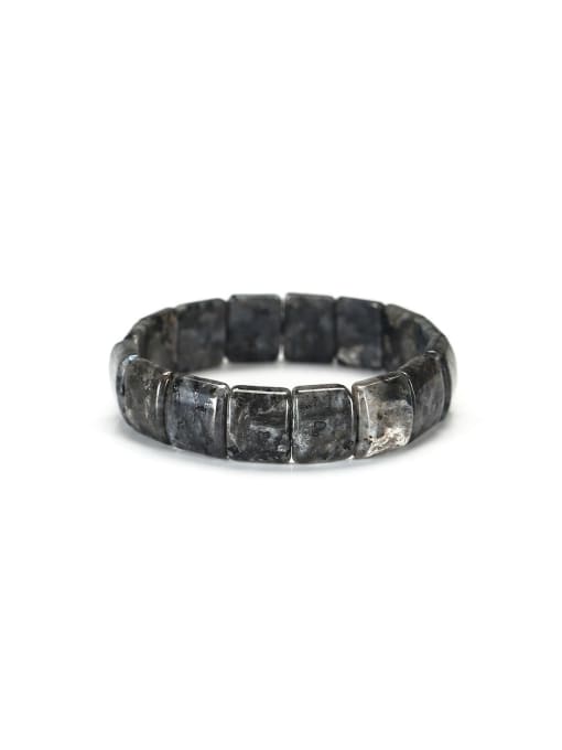 Black flash stone Natural Stone Geometric Minimalist Handmade Beaded Bracelet