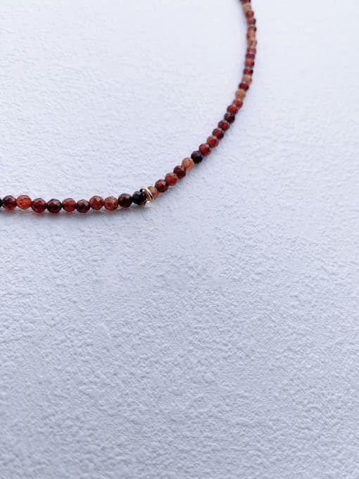 Scarlet White N-DIY-0032 Natural Gemstone Crystal Beads Chain Geometry Pendant Handmade Beaded Necklace 3
