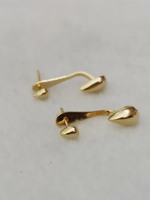Gold Plated 925 Sterling Silver Water Drop Minimalist Stud Earring