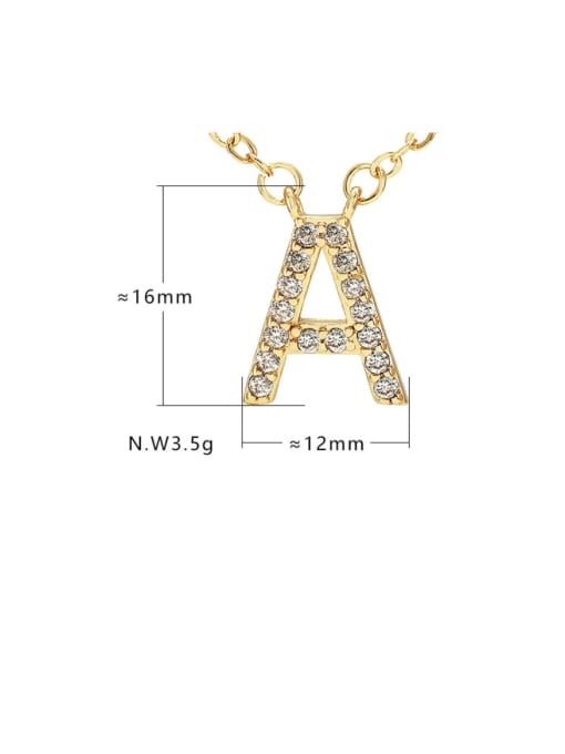 XYZ Brass Cubic Zirconia Letter Minimalist Necklace 4