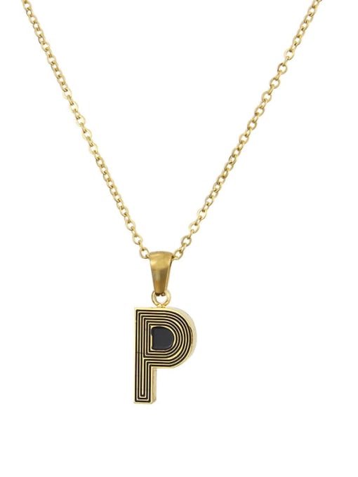 P Stainless steel Letter Initials 26 Letter a to z Necklace