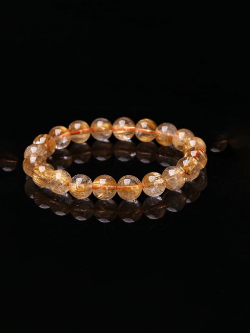 6A Natural Golden Hair Crystal Bracelet Natural Stone Multi Color Geometric Minimalist Handmade Beaded Bracelet