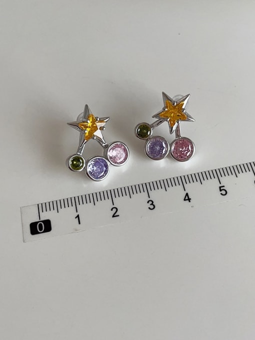LM Alloy Cubic Zirconia Star Dainty Stud Earring 2