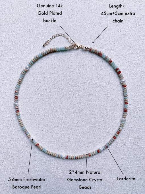 Scarlet White N-STPE-0007  Natural Gemstone Crystal Beads Chain Handmade Beaded Necklace 2