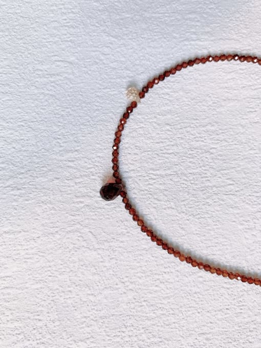 Scarlet White N-ST-0003 Red Garnet Chain Irregular Trend Handmade Beaded Necklace 3