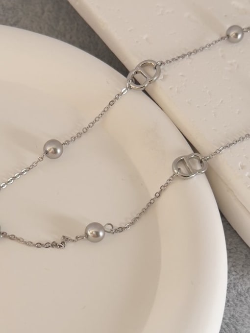 0455, Silver color Brass Long Strand shell pearl Necklace